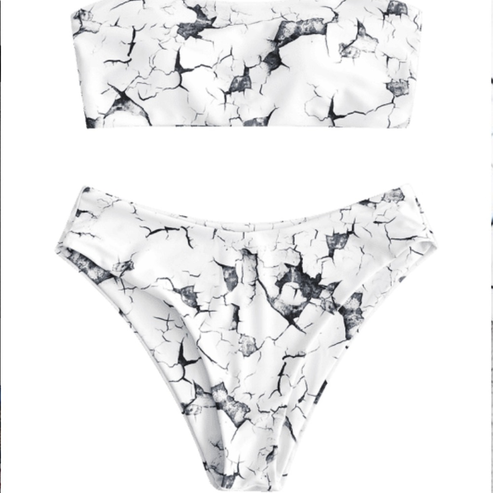 🔥SIZE SMALL LEFT!!🔥Marble Bandeau Bikini - Picture 3 of 4